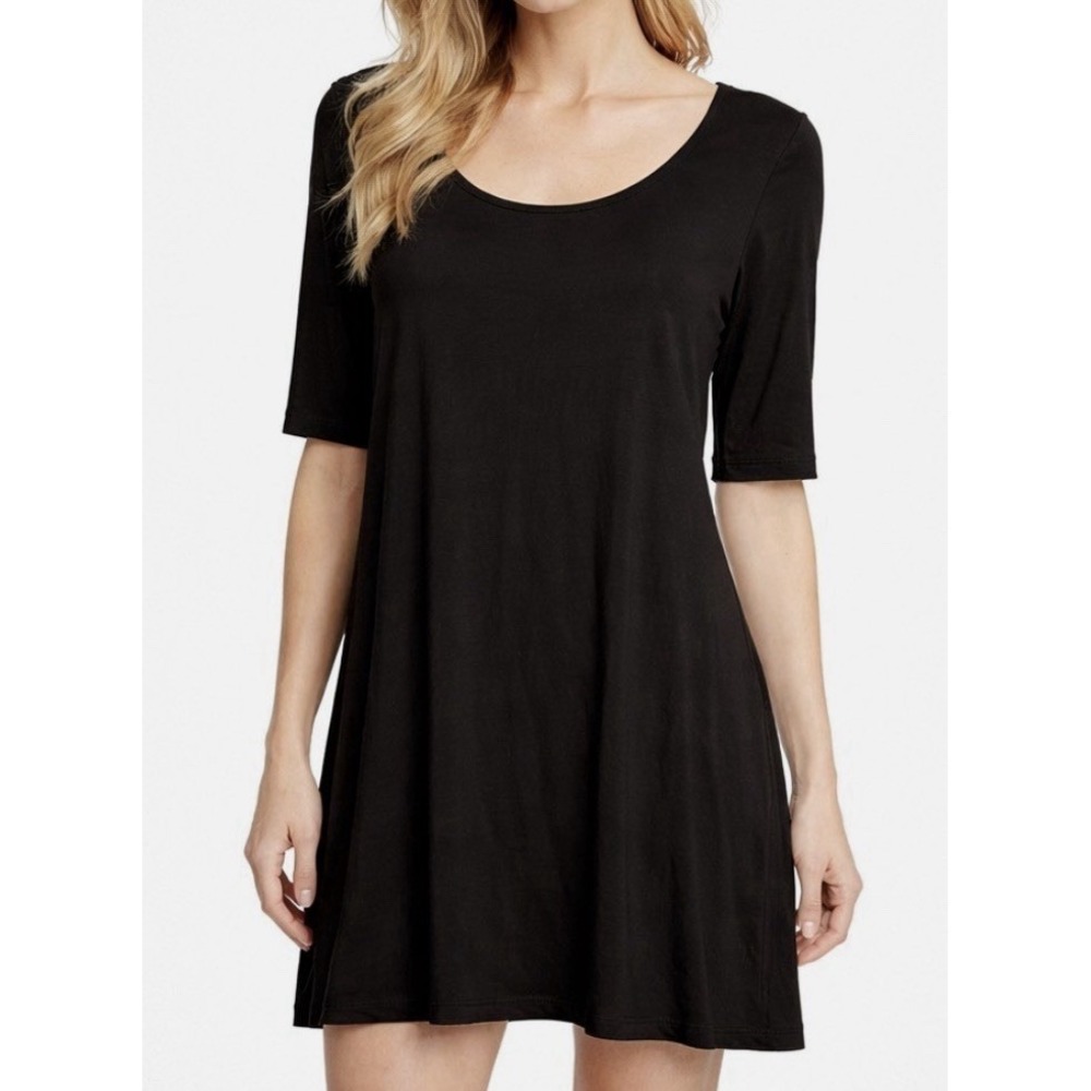 Eileen Fisher Swing Tunic Viscose Jersey Romantic Dark Academia Stretch XL
